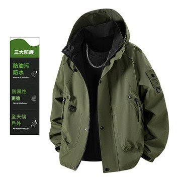 【台灣現貨🔥】工裝外套 戶外防風外套 登山騎行服 情侶外套 防水防風 男女同款 連帽設計 內有口袋 日常户外兩用