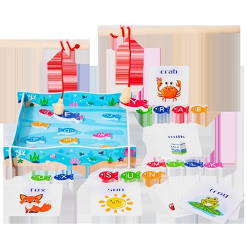 「伶俐系列」桶裝海洋釣魚玩具兒童早教益智認知趣味磁性小魚親子遊戲