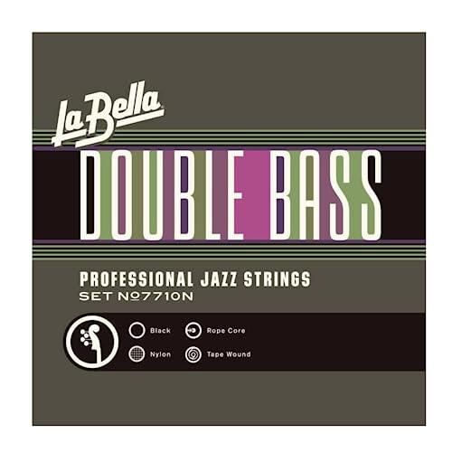 La Bella 7710N Professional Jazz Light Tension Double Bass Strings Black Nylon Tape Wound on a Rope Core