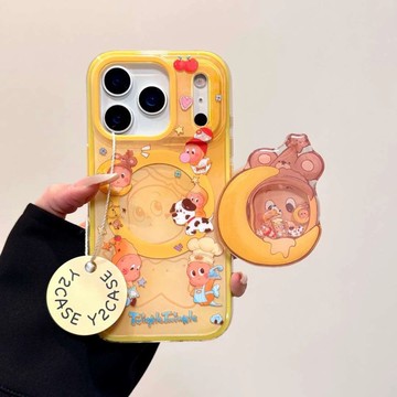 月亮熊星星人 可愛月亮支架 磁吸手機殼iPhone 17ProMax 保護 蘋果i16 14 13 12 11 8防摔殼
