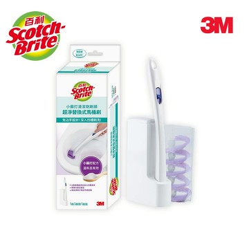 【新春主打】3M 百利超淨替換式馬桶刷-小蘇打清潔配方 1柄+1底座+5刷頭 ★25刷頭加碼送衛浴刷布3片裝★