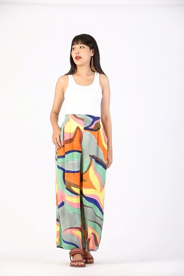 Long Pant Cotton Rayon Hand Paint Free Size For Summer Beach