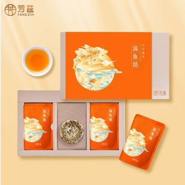【快速出貨】【芳茲】日月養生滴魚精(常溫)禮盒款 6包/盒(含天目釉品茗杯+精美提袋)(順口無腥味輕鬆增強體力 小孩成長必備)