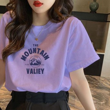 2025年新款情侶短袖T恤女打底衫ins潮日系港風設計感小眾上衣體恤