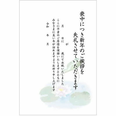 喪中はがき 10枚パック 手書き記入タイプ ハガキ 裏面印刷済み