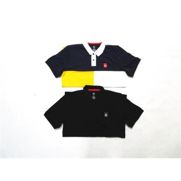 美式滑板街頭潮牌素款拼色大克重翻領T恤短袖街舞大碼復古polo衫