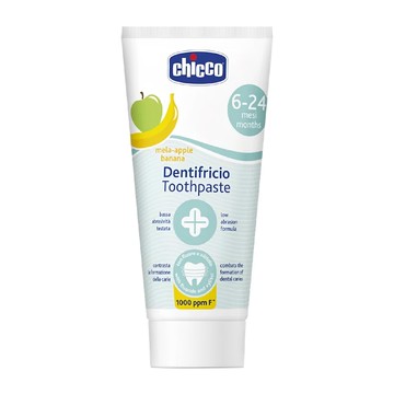 Chicco 兒童木醣醇含氟牙膏 蘋果香蕉  6-24個月  含氟量1000ppm  50ml  1條