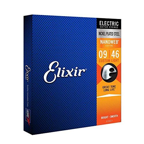 Elixir エリクサー エレキギター弦 NANOWEB Custom Light .009-.046 #12027 3個セット 