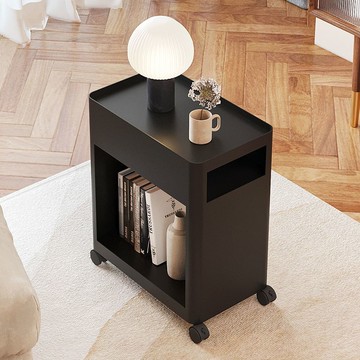 免運/可開票 快速出貨 床頭櫃 邊櫃 北歐現代簡約家用可移動鐵藝沙發邊幾邊櫃客廳方形帶輪小茶幾桌子