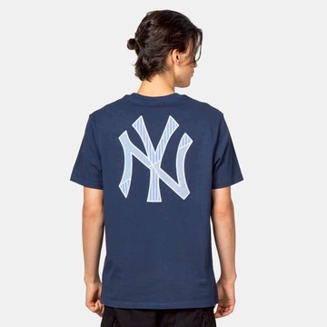 NEW ERA 男女 短袖上衣  PATCHWORK 紐約洋基 海邊藍 NE14701165