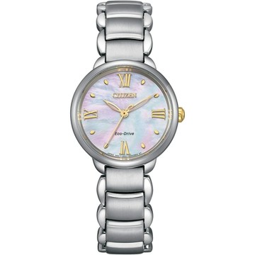 CITIZEN星辰 L系列 光動能 玫瑰金 優雅時尚腕錶28mm EM0927-87Y