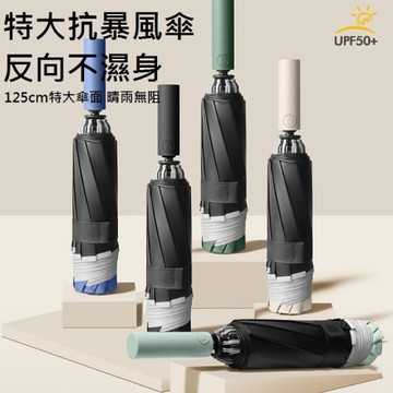 27吋UV反向自動折傘(深藍/米白/深綠/淺綠/黑)【現貨】
