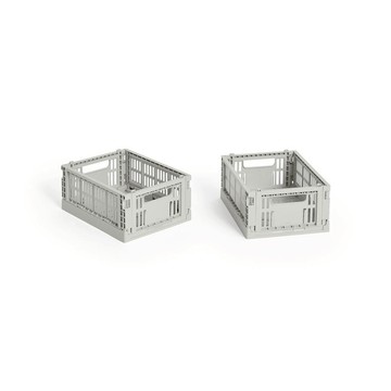 【HAY丹麥當代家居設計】Colour Crate Mini - Set of 2 / 收納籃 - 灰色