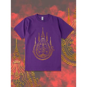 葫蘆泰國五行經文印花短袖純棉T恤男女夏季衣服高端上衣新款