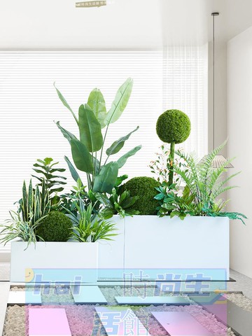 免運 可開發票 仿真綠植造景戶外陽臺室內景觀高級仿生植物隔斷圍欄鐵藝花箱組合