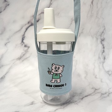 BOBO CHINGU :) 彩色飲料提袋【中性藍款】杯套  環保