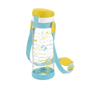 日本 Richell 利其爾 - 棒棒糖直飲冷水壺450ml-棒棒糖果圖案-黃