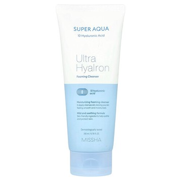 Missha, Super Aqua Ultra Hyalon 泡沫潔面乳，6.76 液量盎司（200 毫升）