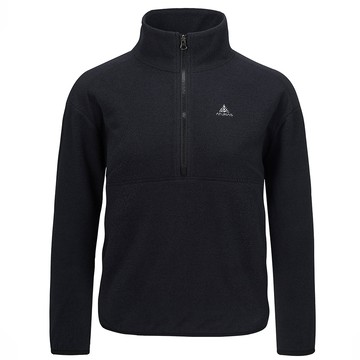 女款SOLAR-FLEECE保暖拉鍊衫/刷毛保暖衫(A1PS2559W黑/刷毛保暖/都會休閒)