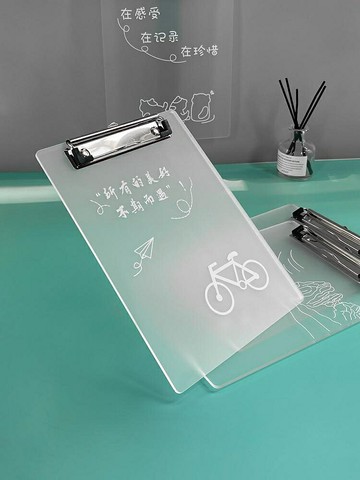 薇素蔓夾板透明磨砂亞克力3毫米厚實不軟定制創意原創簡約小清新簡單寫字板菜單板