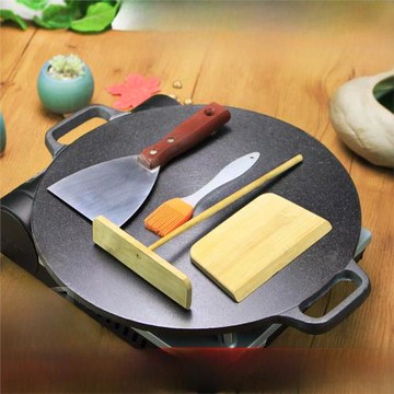 鑄鐵鍋煎餅鐵鏊子煎餅鏊子雜糧煎餅鍋家用煎餅果子鍋烙餅平底老式