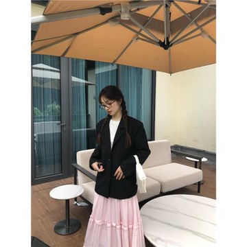 7arewill黑色西裝外套女春秋新款高級感百搭顯瘦小西裝