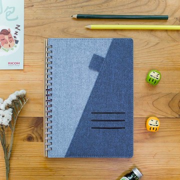 A5 抽取式仿皮革活頁筆記本-手帳/日誌/日記本-冬日夏雲-藍色