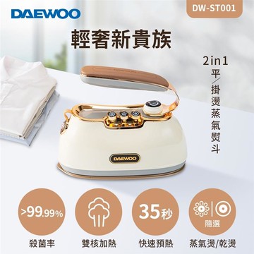 【DAEWOO 韓國大宇】 2in1平/掛燙蒸氣熨斗 DW-ST001 香草白_廠商直送