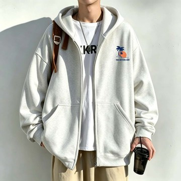 免運 秋冬加絨外套 外套男生 韓版拉鏈連帽外套 拉鏈外套 oversize 外套 刷毛外套 開衫 衛衣 國中生 0177