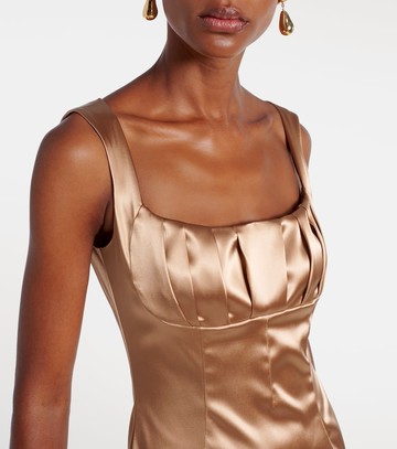 Dolce & Gabbana Pleated satin midi dress
