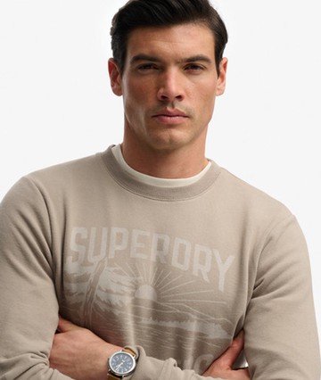 Superdry Men's Retro Outdoor Relaxed Sweatshirt Khaki Size: L
