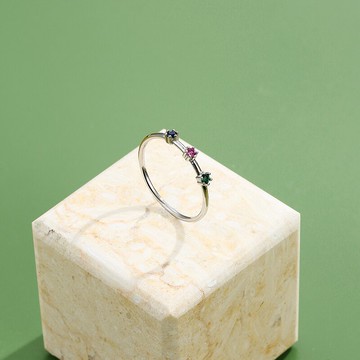 925純銀彩鉆戒指女ins潮小眾設計感冷淡風高級指環簡約時尚食指戒