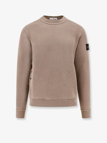 Organic cotton sweatshirt with removable logo patch - STONE ISLAND - gender_Man