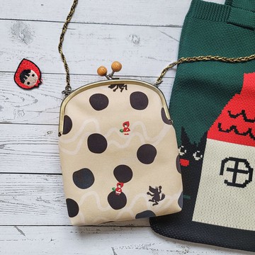 2款花色 檜木釦 口金包 斜背包 手機包 小廢包 防潑水 鍊條包