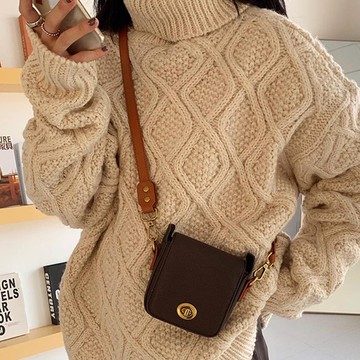 SORIDAL 女用 美迪芙 日常 迷你 斜背包 小  12 x 12cm  棕色