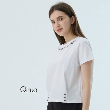【Qiruo 奇若】專櫃女裝白色上衣7179A 英文設計T桖