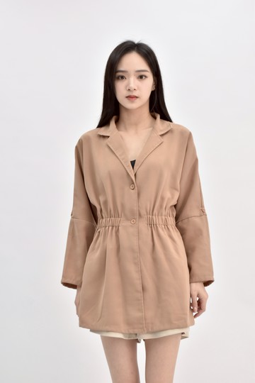 (M) imoda長袖鬆緊腰棕色外套