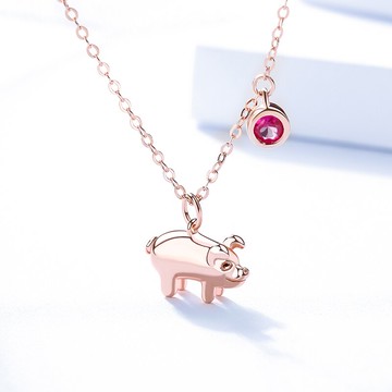 純銀小眾設計女手鏈學生簡約豬年本命年紅繩禮物小豬轉運金豬飾品