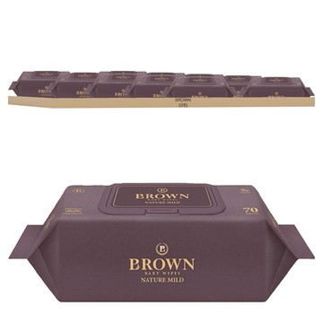BROWN Nature Mild 嬰兒濕紙巾 掀蓋式  68g  70張  10包