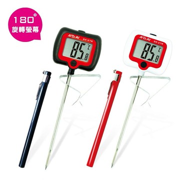 【聖岡科技Dr.AV】GE-27R專業級 旋轉大螢幕 速顯 電子式 溫度計(顏色隨機 螢幕角度可調 可調式鍋夾 -30~300度)