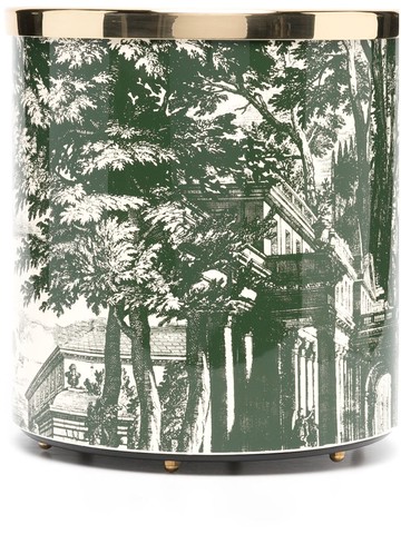 Fornasetti - Eighteenth-Century Garden paper basket - unisex - Metal - One Size - Green