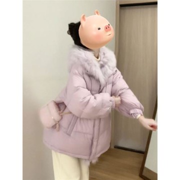 (免運)小個子高級感洋氣大毛領加厚保暖棉衣棉服女2026新款秋季棉襖外套