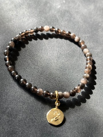 小細。黑曜石 手鍊 黑曜石 手珠 / obsidian オブティシ