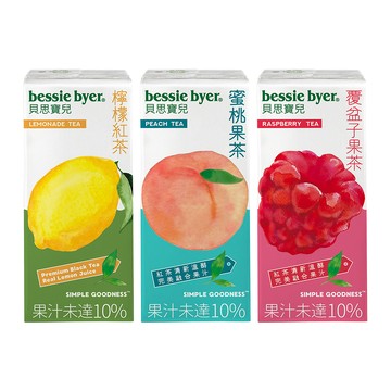 Bessie Byer 蜜桃果茶、覆盆子果茶、檸檬紅茶 330mlx1箱 (共24入)