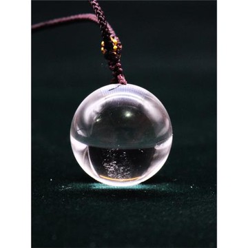 如鴻天然白水晶球靈擺吊墜男女水晶項鏈飾品石頭禮物圓形