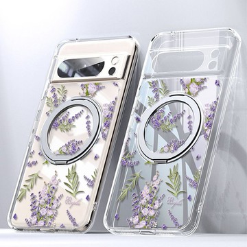 apbs Google Pixel 9/8系列360旋轉磁吸立架手機殼-小清新-薰衣草