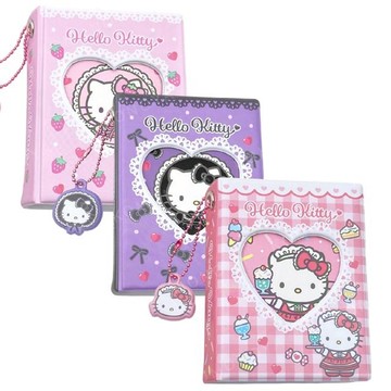 小禮堂 Sanrio 三麗鷗 Hello Kitty 愛心窗口迷你照片收納本 (Lovely Frill系列 蘿莉塔)