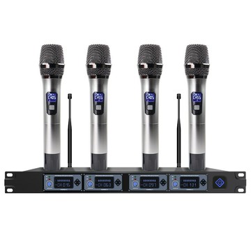 一拖四無線麥克風k歌話筒  UHF遠距離帶舞臺會議KTV唱歌家庭【Snowbelle優選】