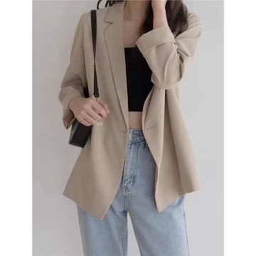 簡約休閑垂感西裝外套女薄款2025春季新款冷淡系高級感西服上衣