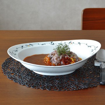 三河內咖哩盤蔓藤花紋